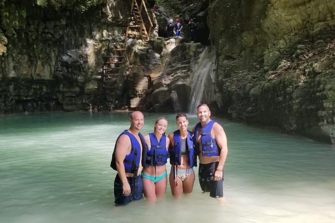 Amber cove and Taino Bay 7 Waterfall Zip lined & Dominican food - Cascade #7: the walk up, the guided jumps, and the return route