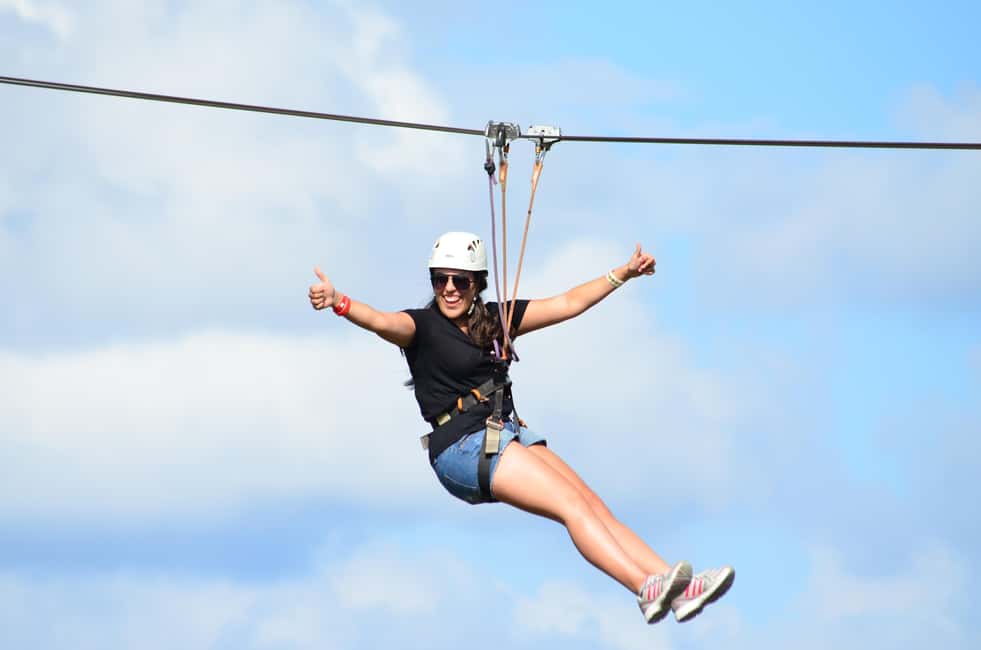 Buggy Ride, Zipline Splash & Waterfall Pool Combo with Lunch - Mega Zipline Splash: Six Lines, the Himalayan Bridge, and a Water Landing