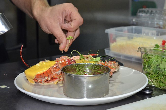 Caribbean Lobster - What you get in the bowl and on the plate: lobster, sides, and a Dominican-style finish