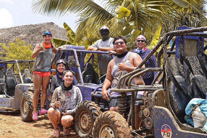 Experience in quadricycle ATV Punta Cana Playa Campo and Tradition - Macao Beach break: waves, sand, and limestone cliffs
