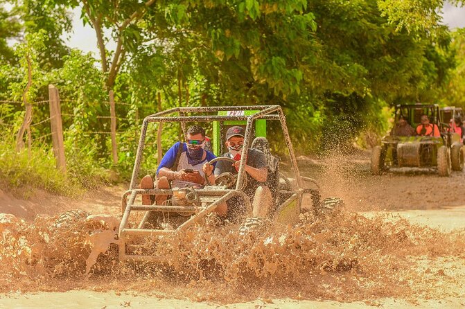 From PuntaCana: Tour in buggy double With Cenote and macao beach - Macao Beach: white sand, clear water, and a real swim window