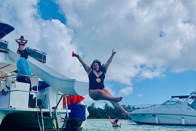 Hip hop party boat cruise & Snorkel: Wonderful time in Punta Cana - The Sand-Touch Stop: Shallow Water Fun and the Beach-Party Feel