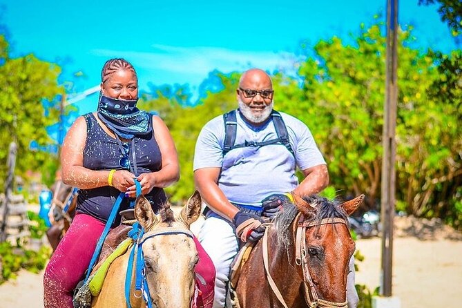 Horseback Riding and Buggy and Macau Cave and Beach Tour - Getting set up at the ranch: helmet, locker, and a smooth start