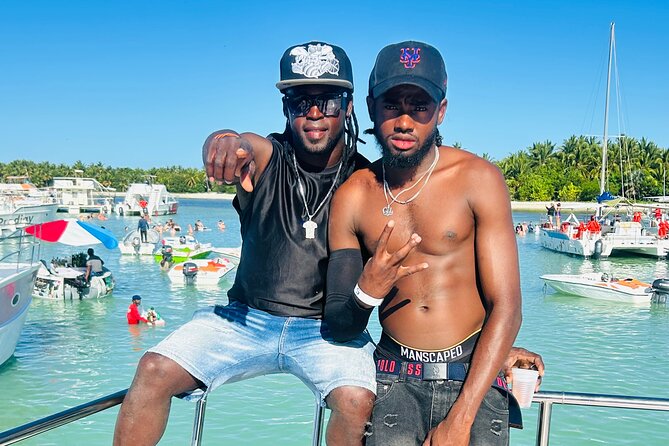 Party Boat Punta Cana Public or Private and Open Bar - Natural pool party: shallow swimming plus dancing and drinks