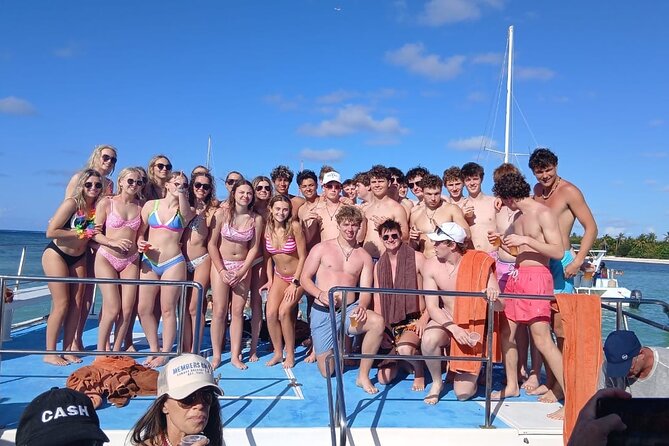 Party Booze Boat Fiesta Sand Bar-Snorkeling-Music-Drinks-Dancing - Sandbar time with a floating water pad and that water slide