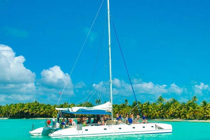 Saona Island Catamaran Adventure with Free Food and Transportation - Isla Saona beach time: the sand, the palms, the lunch