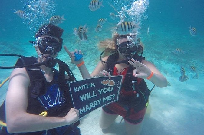 Underwater Marriage Proposal - The private catamaran ride and the guided underwater proposal setup