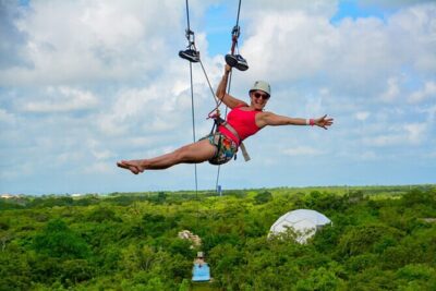 Zip Line or Zip Line Canopy Adventure in Punta Cana - The Zipline Flight: Long Runs, Parallel Lines, and a Suspension Bridge